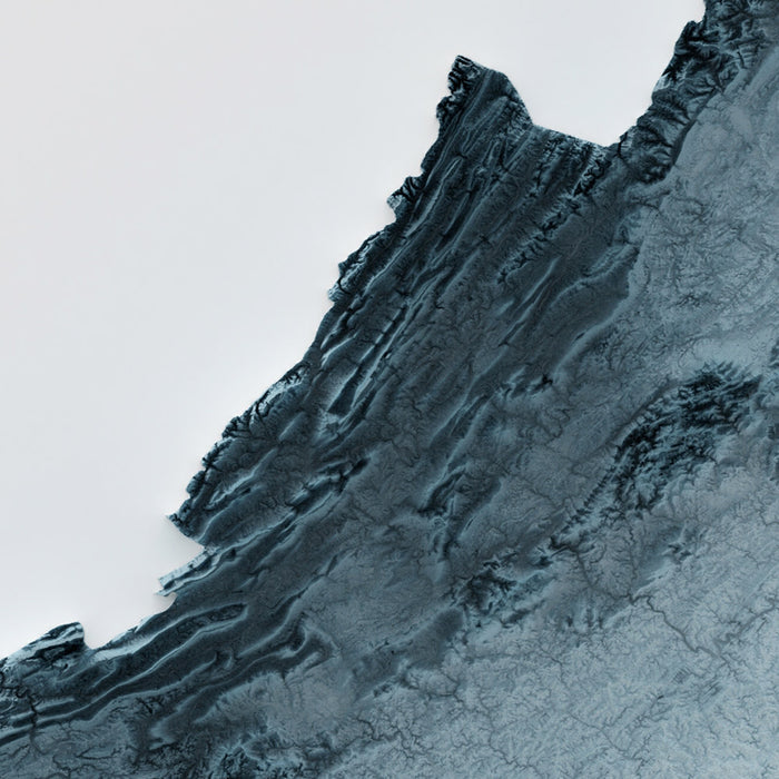 Virginia Topographic 3D Relief Map