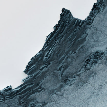 Virginia Topographic 3D Relief Map