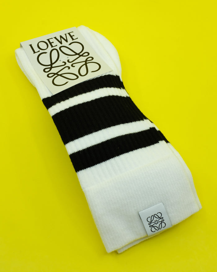 White Black Stripe Calf Socks | Loewe | DEPARTAMENTO