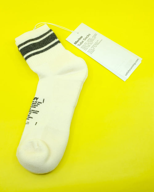 White Merino Wool Tube Socks