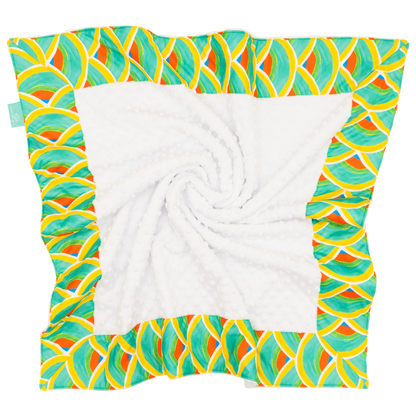White Over The Moon with White Minky Baby Blankie