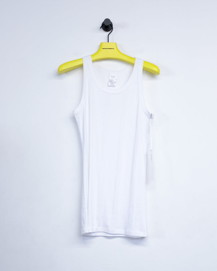 White Random Teleco Cotton Rib Tank | The Letters | DEPARTAMENTO