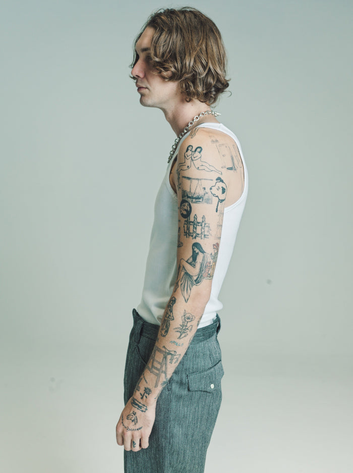 White Round Rib Tank Top | The Letters | DEPARTAMENTO