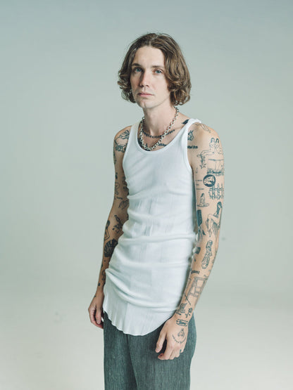 White Round Rib Tank Top | The Letters | DEPARTAMENTO