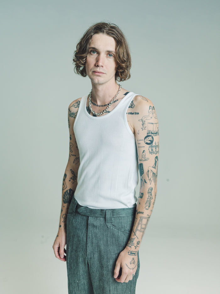 White Round Rib Tank Top | The Letters | DEPARTAMENTO