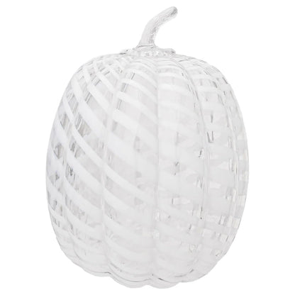 White Swirl Glass Pumpkin