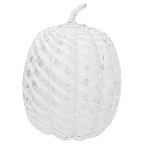 White Swirl Glass Pumpkin