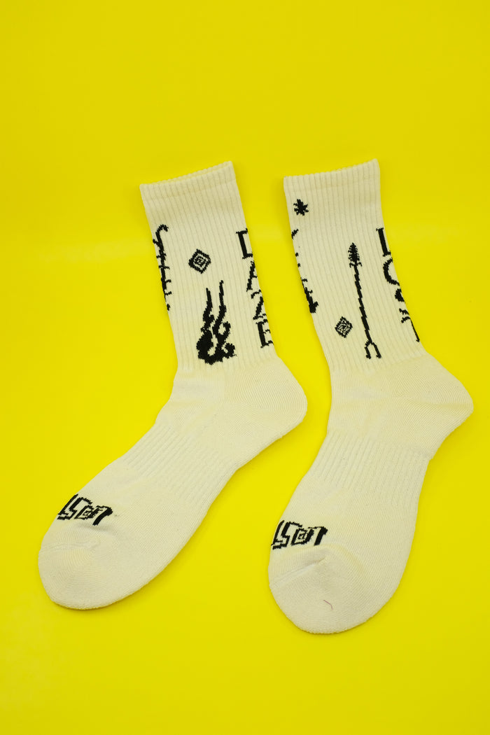 White Tapestry Socks