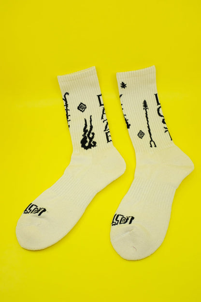 White Tapestry Socks
