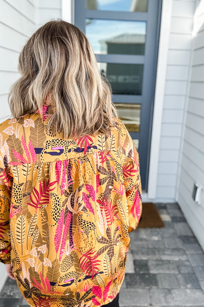 Wild Thing Button Down - Taupe - B Social Boutique