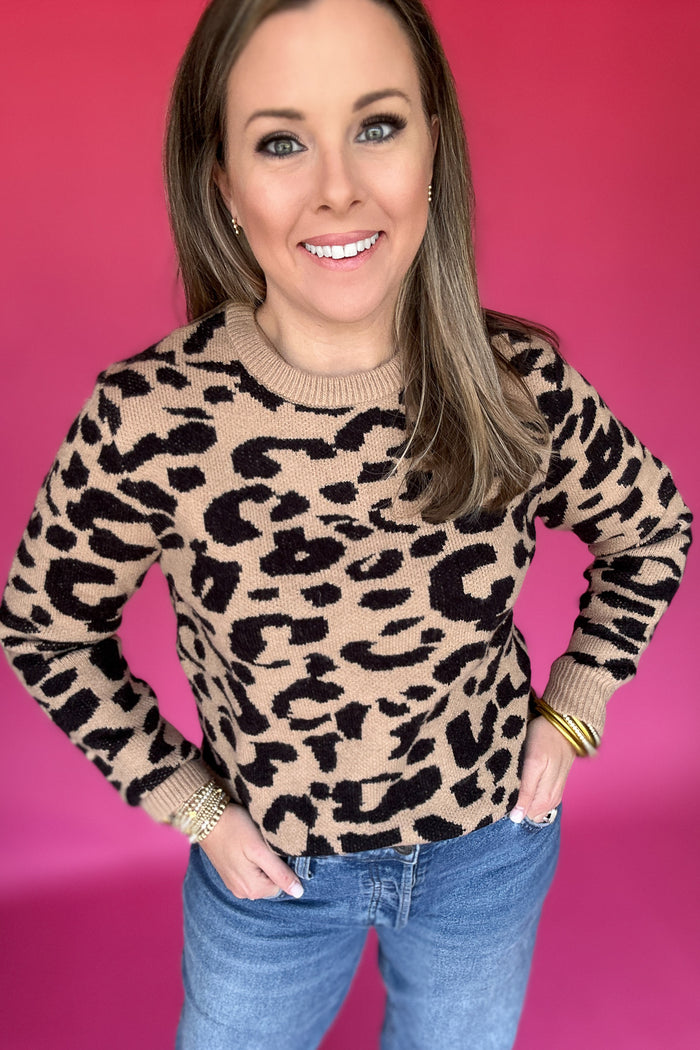 Wildly Yours Leopard Knit Sweater - B Social Boutique