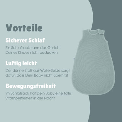 Wolle-Seide Schlafsack 0.5 TOG | Essential Mint