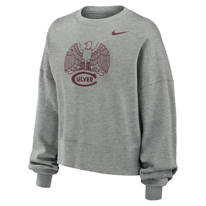 Nike Women's Phoenix Fleece Crew - Dark Grey Heather