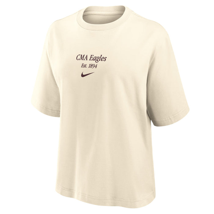 Nike Women's Short Sleeve Boxy Tee-Natural