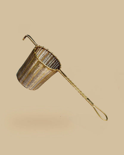 WOVEN BRASS | Large Tea Strainer with Handle