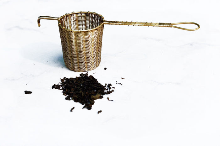 WOVEN BRASS | Large Tea Strainer with Handle