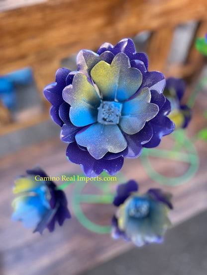 Yard Art Metal Flowers Sculpture 22"  MFLWRMS001