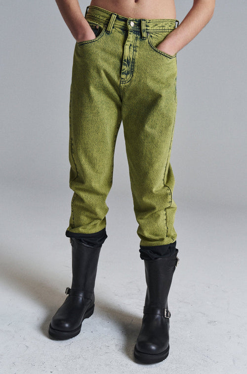 Yellow Naples Snow Wash Byra Denim Jeans | NAMACHEKO | DEPARTAMENTO