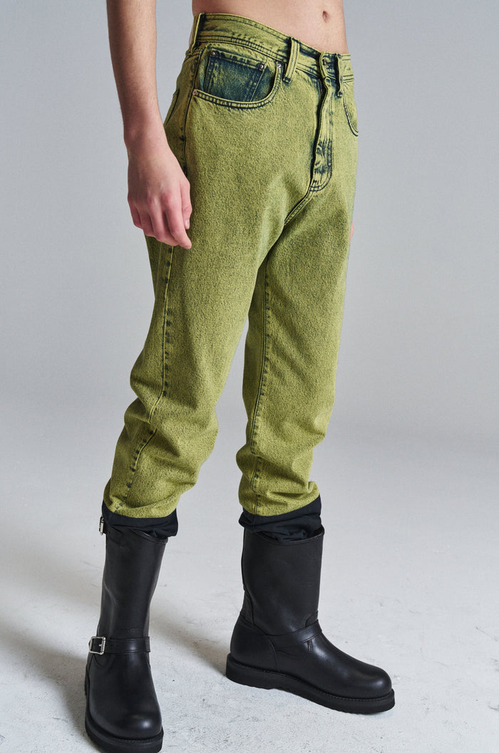 Yellow Naples Snow Wash Byra Denim Jeans | NAMACHEKO | DEPARTAMENTO