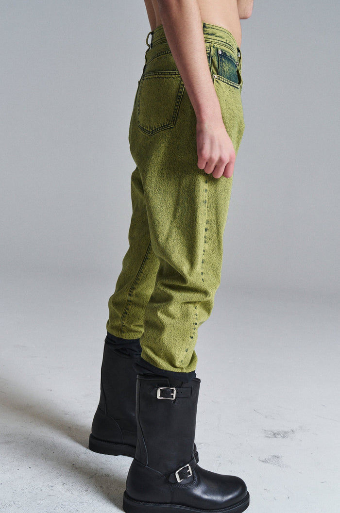 Yellow Naples Snow Wash Byra Denim Jeans | NAMACHEKO | DEPARTAMENTO