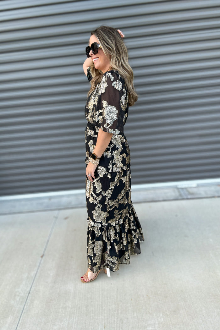 Z Supply: Kiera Jacquard Maxi Dress -  Black - B Social Boutique