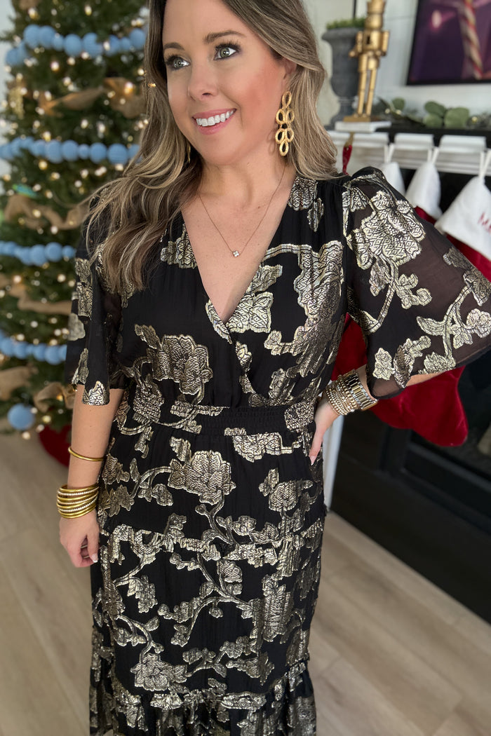 Z Supply: Kiera Jacquard Maxi Dress -  Black - B Social Boutique