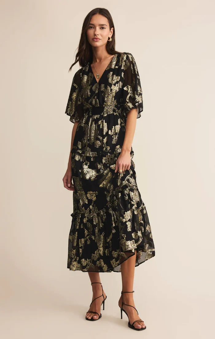 Z Supply: Kiera Jacquard Maxi Dress -  Black - B Social Boutique