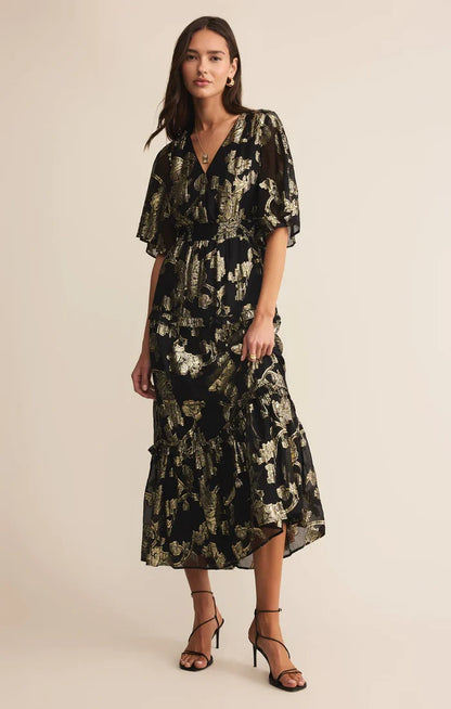 Z Supply: Kiera Jacquard Maxi Dress -  Black - B Social Boutique