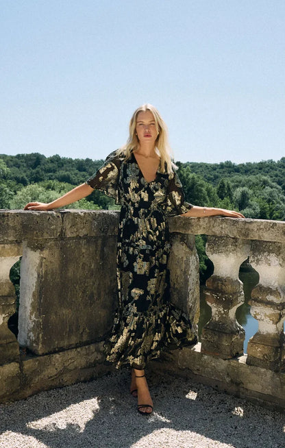 Z Supply: Kiera Jacquard Maxi Dress -  Black - B Social Boutique