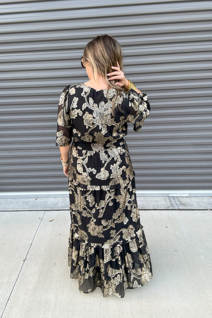 Z Supply: Kiera Jacquard Maxi Dress -  Black - B Social Boutique