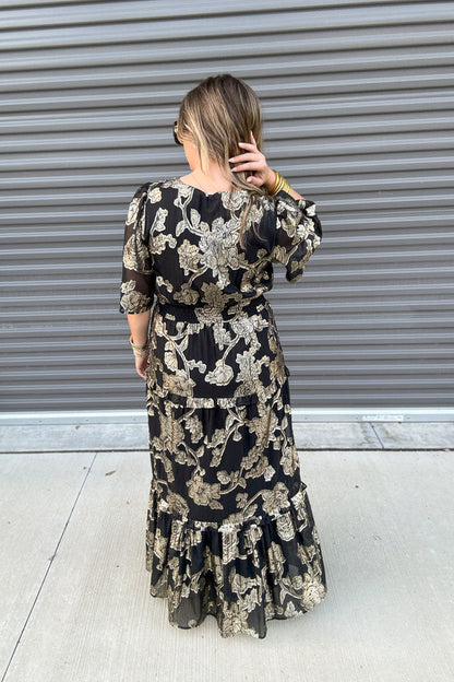 Z Supply: Kiera Jacquard Maxi Dress -  Black - B Social Boutique