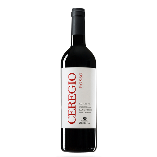 Zerbina Ceregio Red 2022 red wine bottle with cream label and black cap